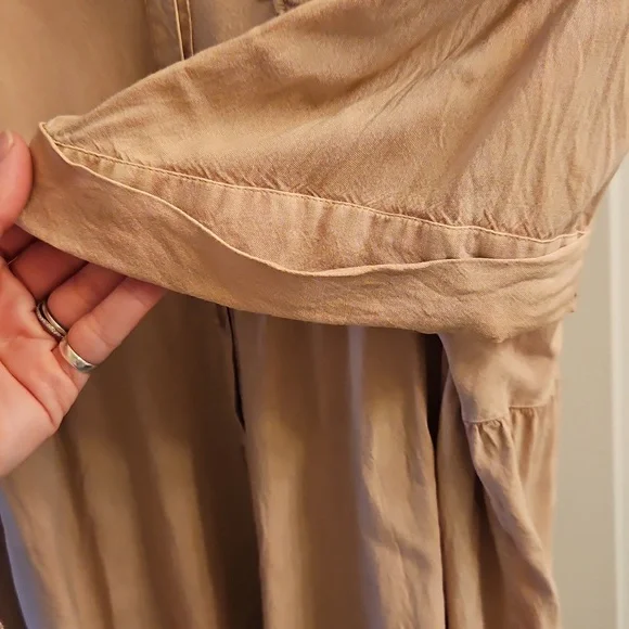 Solitaire by Ravi Khosla Peach Boho Embroidered Dolman Sleeve Button-Down, M - Picture 8 of 11